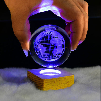 Night Light with 3D Galaxy Crystal Ball Design