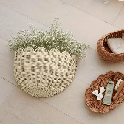 Charming Wall Storage and Decoration Solution in Rattan Style