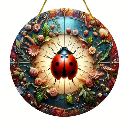 Acrylic Window Hanger | Floral Sun Catcher | Round Winter & Christmas Decor