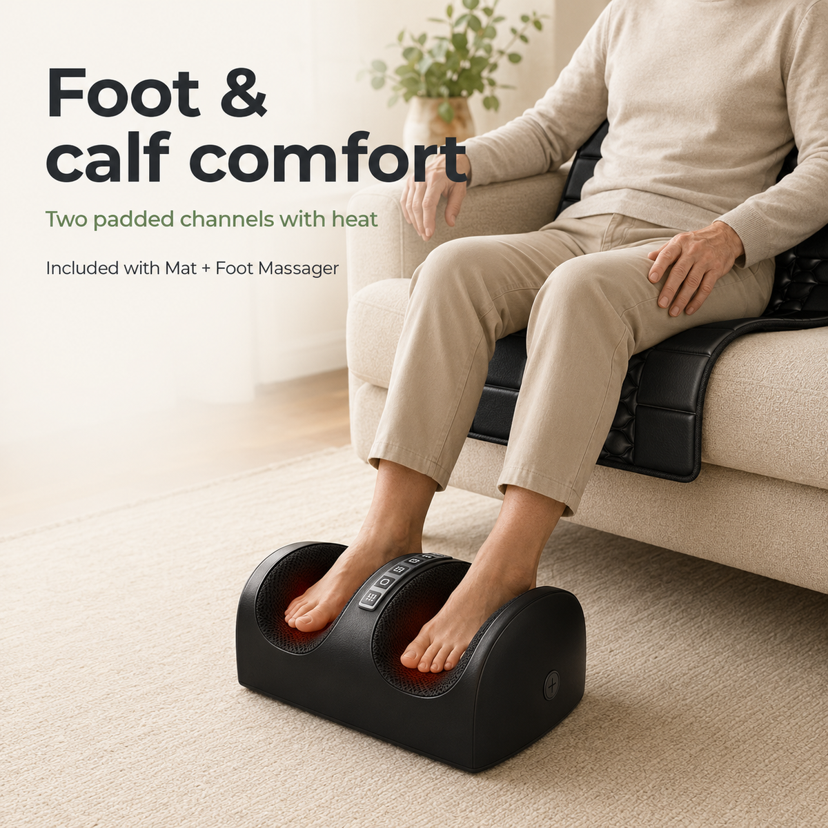 Shiatsu Massage Pad with Heat – Full Body Mat, 10 Vibrating Points, 9 Modes