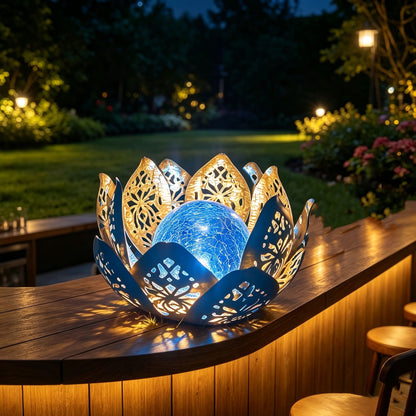 Solar Lotus Flower Table Lamp