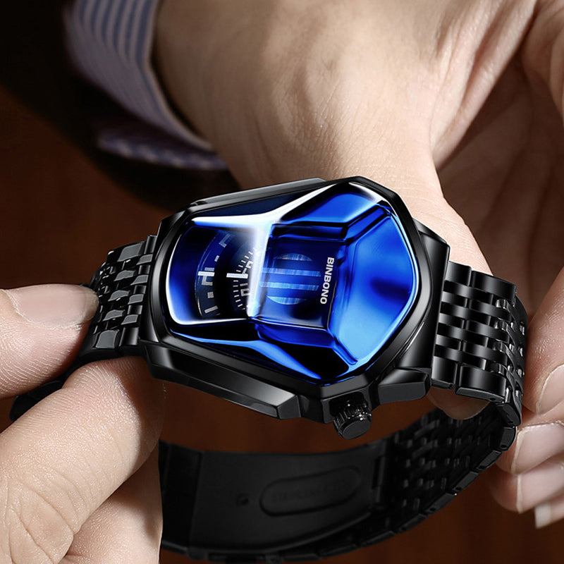 Men's Quartz Watch with Diamond Design
