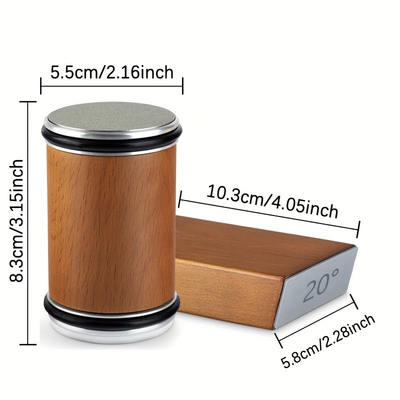 DuoSharp Sharpening Stone Set with Magnetic Holder | Diamond Stone | 15° & 20° Angles | Wood & Metal