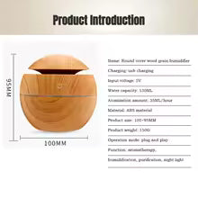130 ml Ultrasonic Humidifier | Whisper Quiet <35 dB | USB Powered & LED Light | Includes Aromatherapy Function