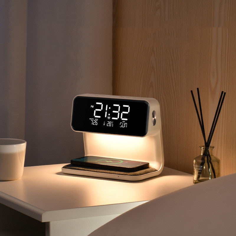 Touch-Controlled LED Table Lamp with Wireless Charger & Alarm Clock – 3-in-1