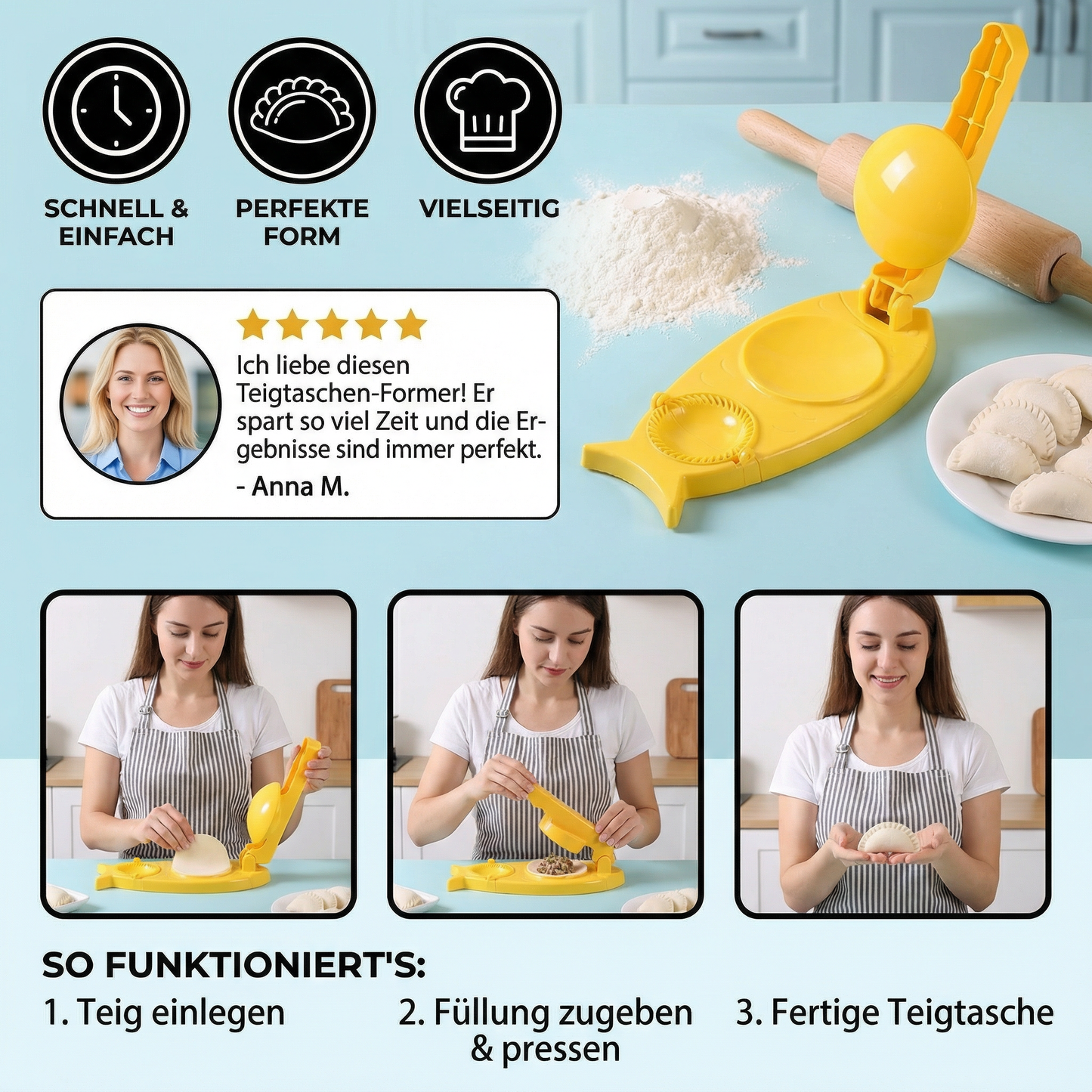 Get One Free | Dumpling Maker for Perfectly Shaped Dumplings Every Time