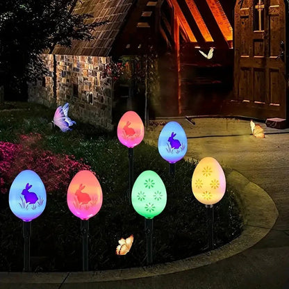 Solar Egg-Shaped LED Outdoor Lights | Weather-Resistant Garden Decor