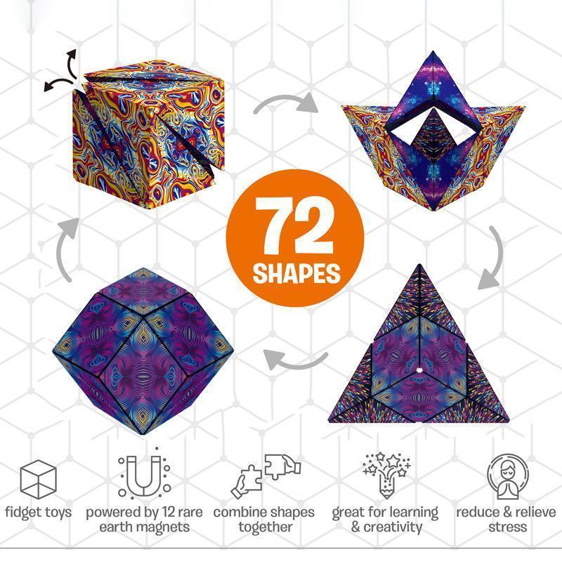 Transformable Magnetic Puzzle Cube with Interchangeable Pieces