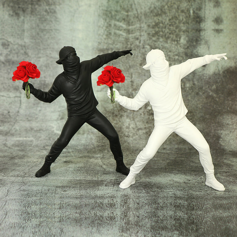 Flower Rioter Sculpture by Banksy | Decorative Art Piece