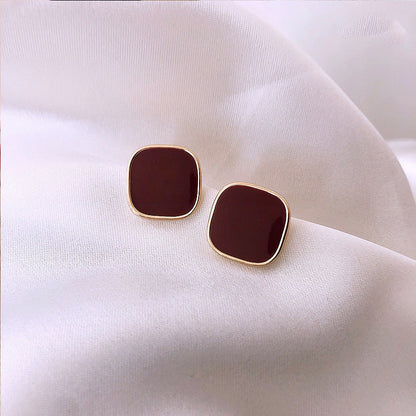 Chic Burgundy Square Drop Earrings for Every Occasion