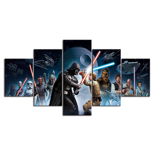 Epic Canvas Art Set: Light vs Dark Battle Scene