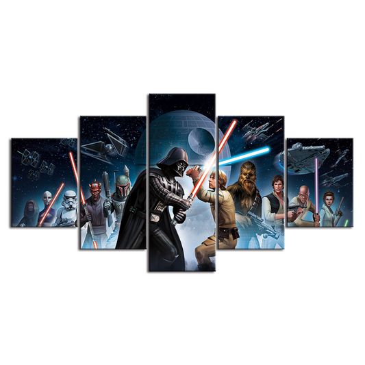 Epic Canvas Art Set: Light vs Dark Battle Scene