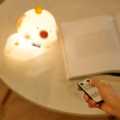 Charming Silicone LED Night Light in Pig Shape - Contemporary Table Lamp
