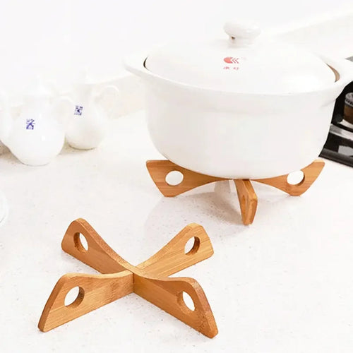 Removable Tray Holder with Bamboo Base | Heat Resistant & Non-Slip | 20×4.1 cm