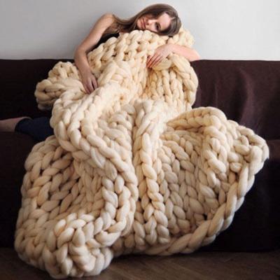 Cozy Thick Knit Throw Blanket