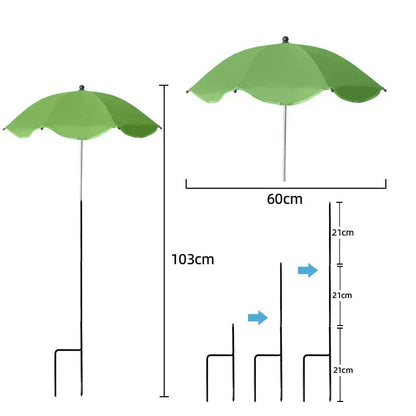 Adjustable UV Plant Protection Umbrella with Ground Spike - Weatherproof, Ø 60 cm