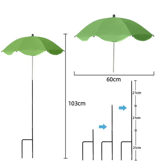 Adjustable UV Plant Protection Umbrella with Ground Spike - Weatherproof, Ø 60 cm