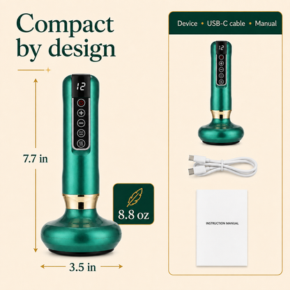 Cordless Electric Cupping Massager with 12 Suction Levels & Infrared Heat