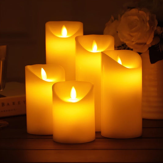 Flickering LED Pillar Candles - Flameless for a Cozy Home Atmosphere