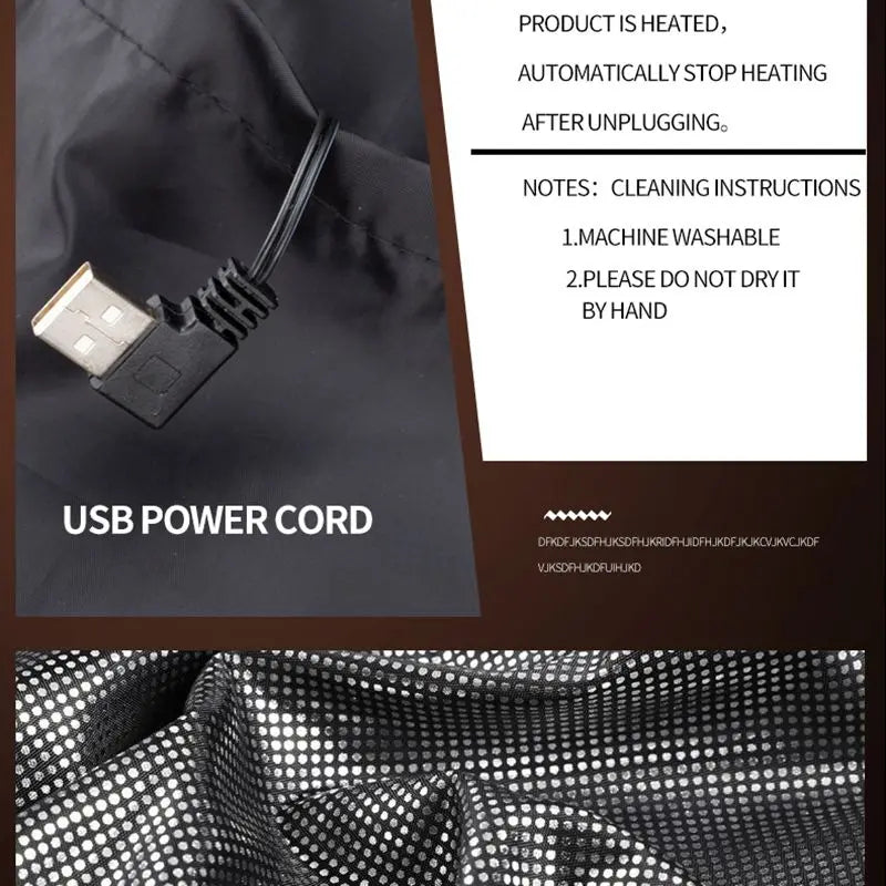 Heated Jacket with 9 Heating Zones | USB Thermal Coat for Men & Women | Graphene Heating Technology for Outdoor, Camping & Sports