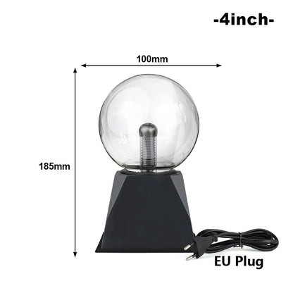 Touch-Activated LED Plasma Ball Lamp with Sound Control – 220V EU Plug, 10-20 cm, Decorative & Party Light