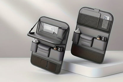 Sleek Leather Car Seat Back Organizer for Ultimate Convenience