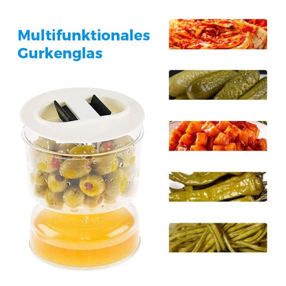 Pickle and Olive Jar Container with Strainer