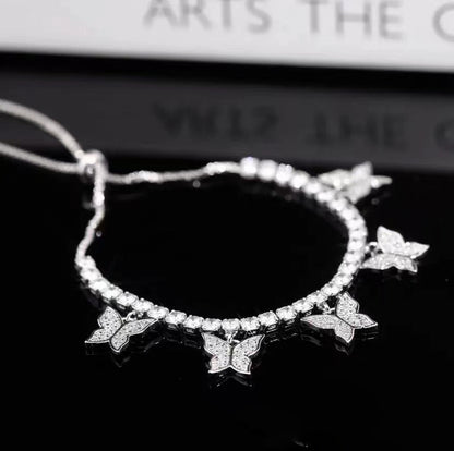 Elegant Zircon Butterfly Cuff Bracelet