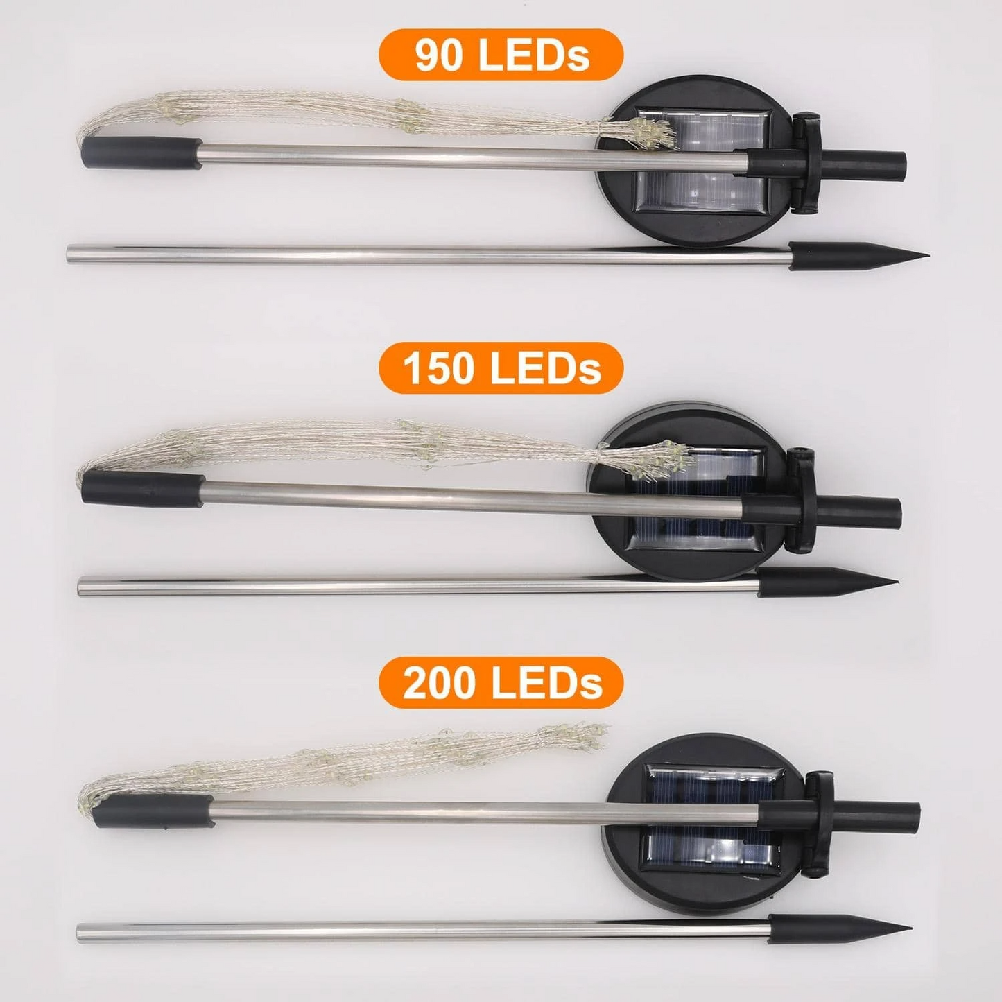 Set of 4 Solar-Powered Garden Sparkle Lights - Weather-Resistant LED Decor for Outdoor Spaces