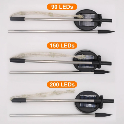 Set of 4 Solar-Powered Garden Sparkle Lights - Weather-Resistant LED Decor for Outdoor Spaces