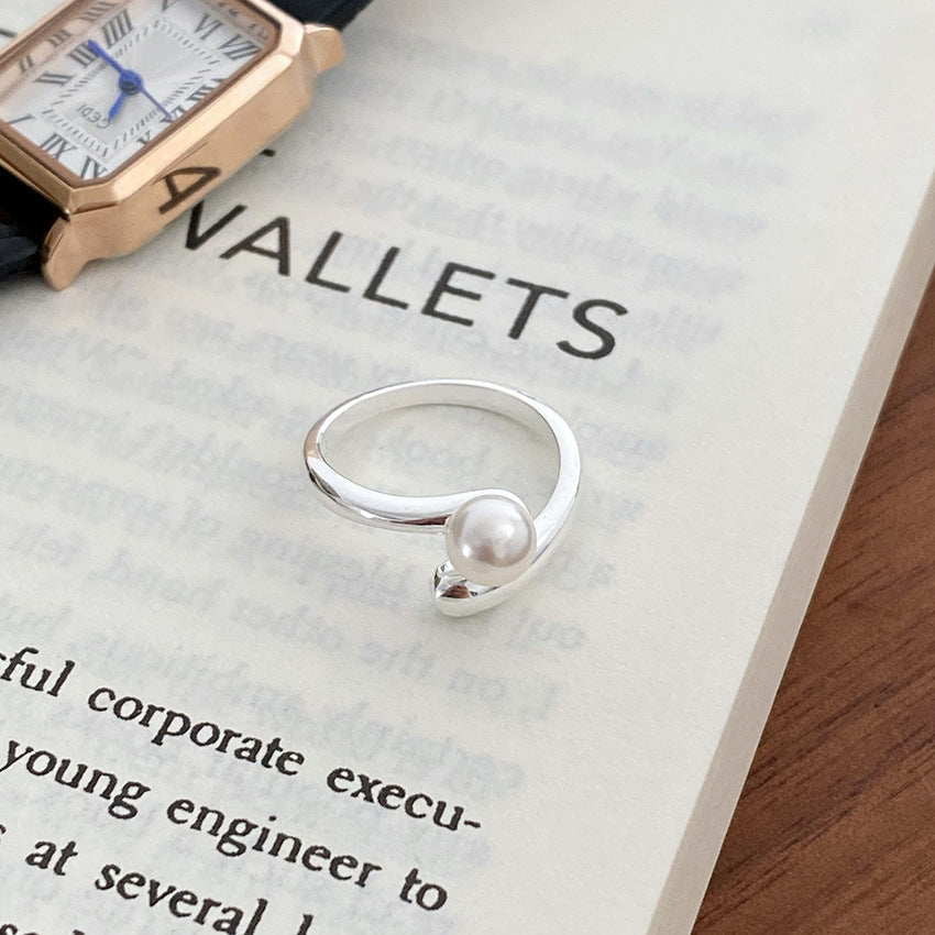 Elegant Adjustable Pearl Statement Ring