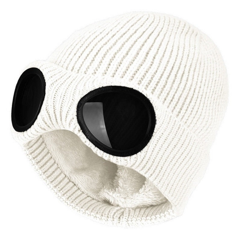 Windproof Stylish Headgear with Removable Goggles for Warmth