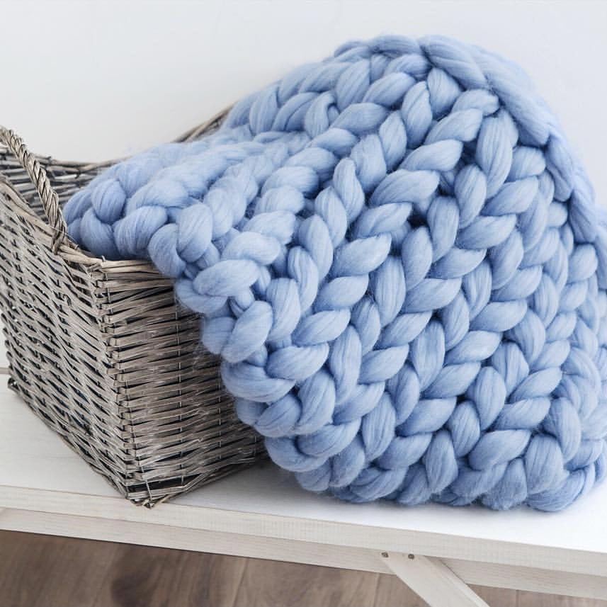 Cozy Thick Knit Throw Blanket