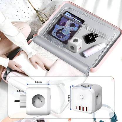 7-in-1 USB Charging Station Power Cube Strip