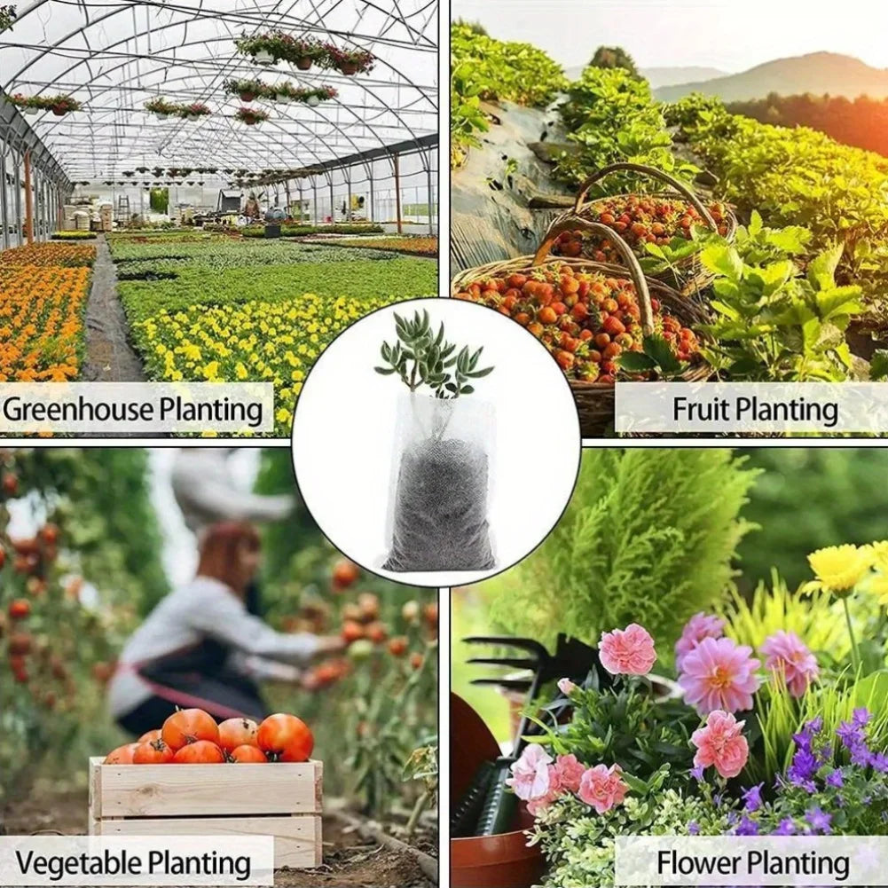 100 Organic Seedling Bags | Plant Propagation | Reusable Fabric Pots for Garden & Home