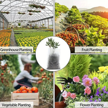 100 Organic Seedling Bags | Plant Propagation | Reusable Fabric Pots for Garden & Home