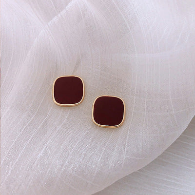 Chic Burgundy Square Drop Earrings for Every Occasion