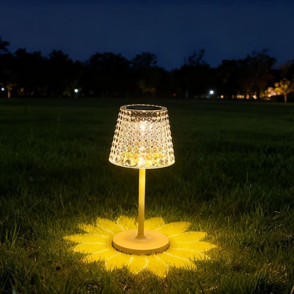 Solar Projection Lamp with Crystal Design