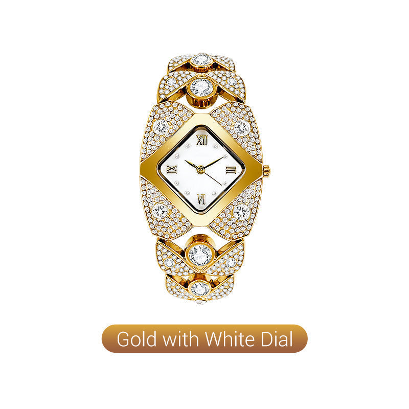 Chic Vintage Women's Watch with Natural Stone Dial