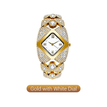 Chic Vintage Women's Watch with Natural Stone Dial