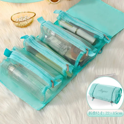 4-in-1 Removable Cosmetic Organizer Bag | Spacious & Portable | Foldable Travel Beauty Case