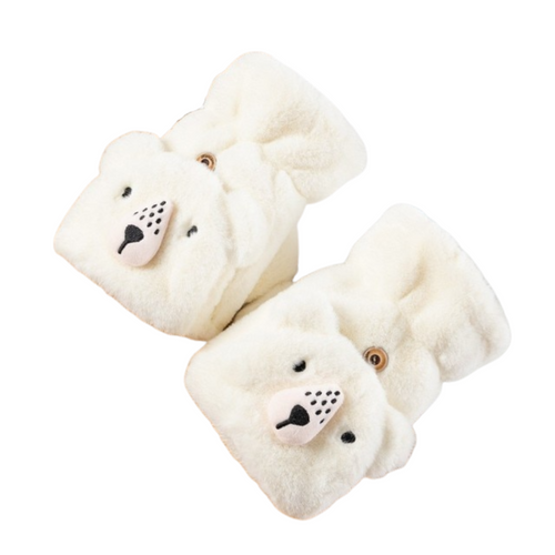 Winter Gloves for Women - Adorable Bear Fur Mittens