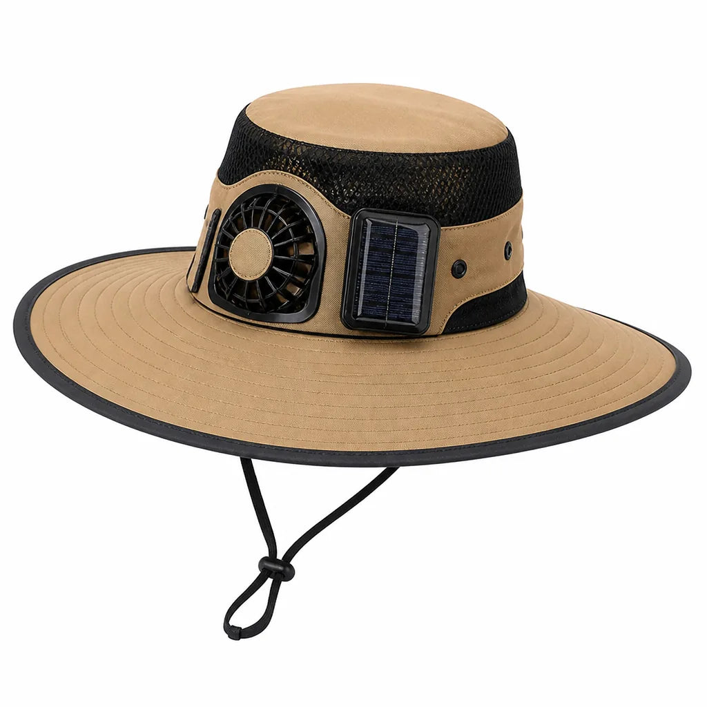 Eco-Friendly Sun Hat with Built-In Solar Cooling Fan