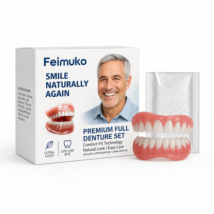 Natural Comfort Silicone Denture Set for Upper & Lower Jaw