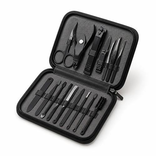 Complete Stainless Steel Nail Care Set (16-Piece)