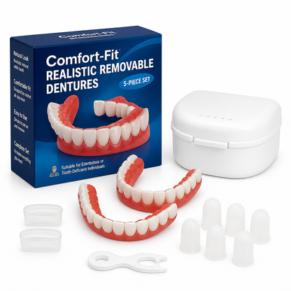Natural-Look Comfort Denture Set for Effortless Wear