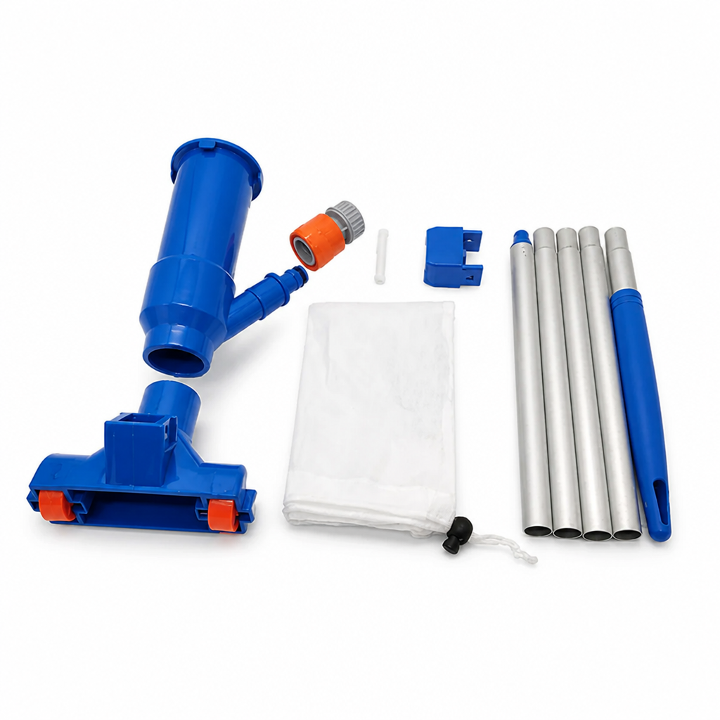 Garden Hose-Powered Pool Cleaner with 5-Piece Pole & Mesh Bag