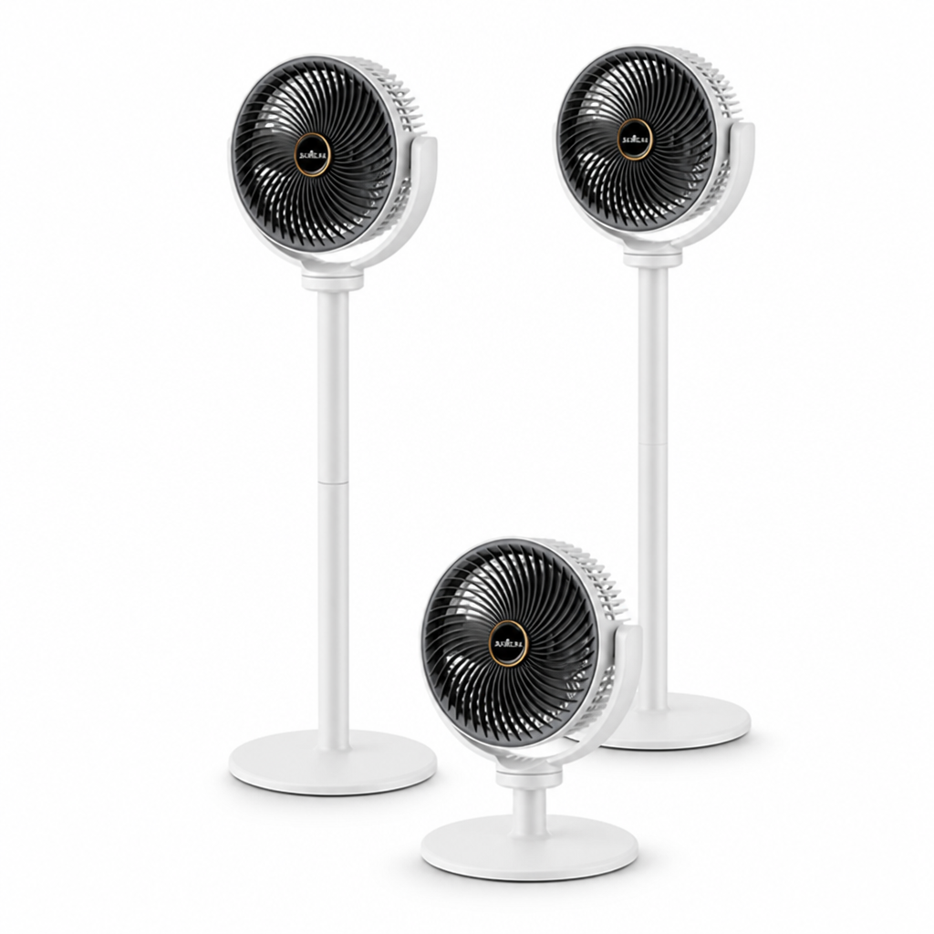 Versatile Height-Adjustable Floor Fan with USB-C Charging