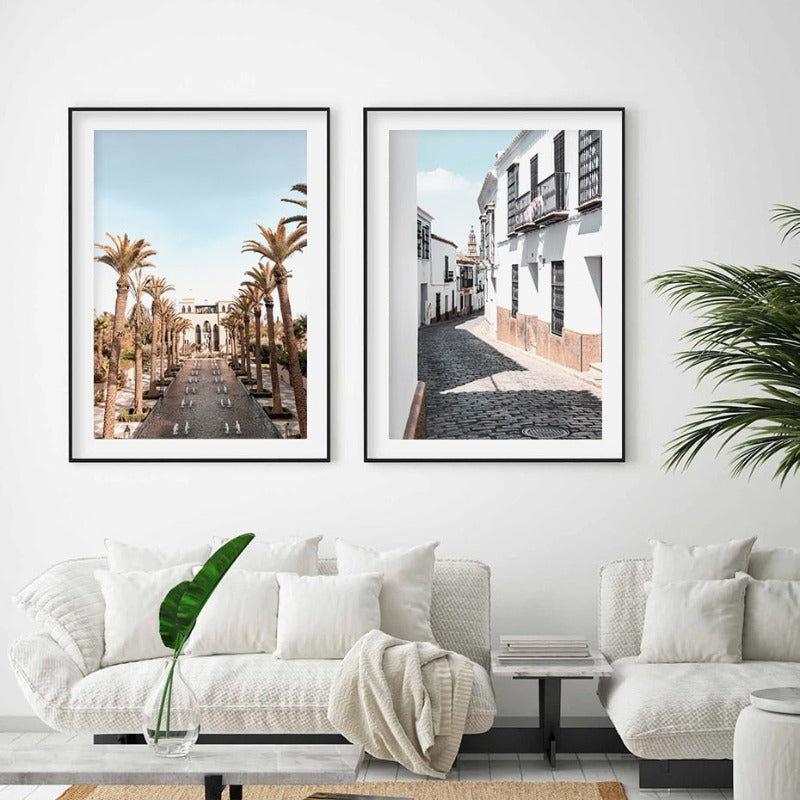 Canvas Wall Art Painting - Daylight Landscape in Architectural Style