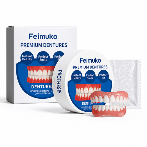 Custom-Fit Silicone Denture Set for a Natural Smile